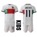 Günstige Portugal Joao Felix #11 Babykleidung Auswärts Fussballtrikot Kinder WM 2022 Kurzarm (+ kurze hosen)